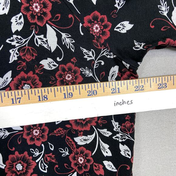 J Jill Dress Wearable Collection Black Floral Tunic - Picture 6 of 7